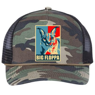 Big Floppa Caracal Cat Meme Retro Rope Trucker Hat Cap