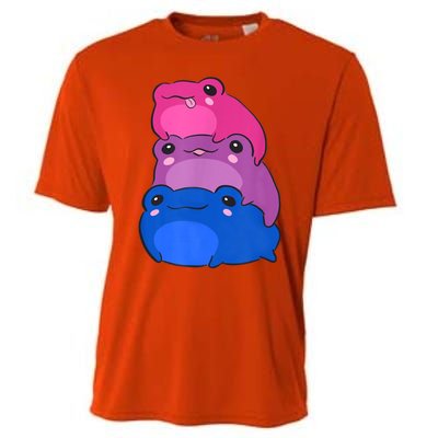 Bisexual Flag Color Frogs Subtle Bi Pride LGBTQ Aesthetic Cooling Performance Crew T-Shirt