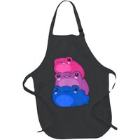 Bisexual Flag Color Frogs Subtle Bi Pride LGBTQ Aesthetic Full-Length Apron With Pockets