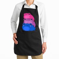 Bisexual Flag Color Frogs Subtle Bi Pride LGBTQ Aesthetic Full-Length Apron With Pockets