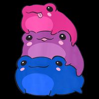 Bisexual Flag Color Frogs Subtle Bi Pride LGBTQ Aesthetic Full-Length Apron With Pockets