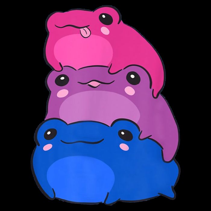 Bisexual Flag Color Frogs Subtle Bi Pride LGBTQ Aesthetic Full-Length Apron With Pockets