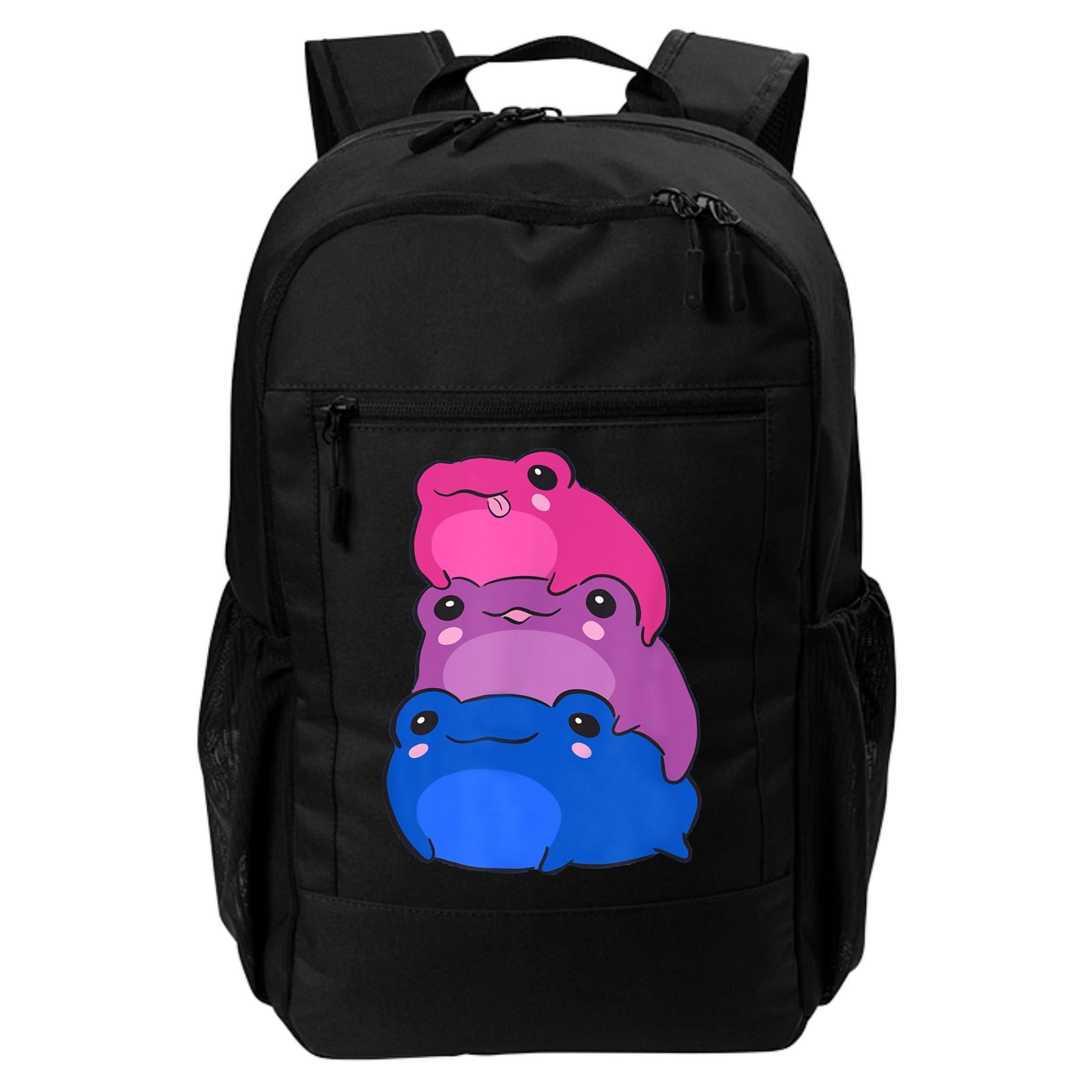 Bisexual Flag Color Frogs Subtle Bi Pride LGBTQ Aesthetic Backpack