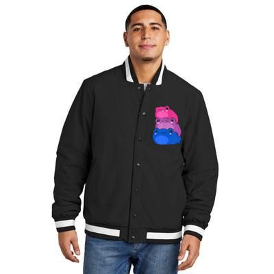 Bisexual Flag Color Frogs Subtle Bi Pride LGBTQ Aesthetic Insulated Varsity Jacket