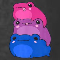 Bisexual Flag Color Frogs Subtle Bi Pride LGBTQ Aesthetic T-Shirt