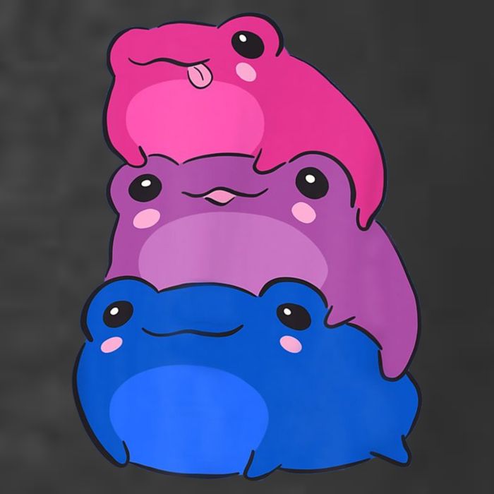 Bisexual Flag Color Frogs Subtle Bi Pride LGBTQ Aesthetic T-Shirt