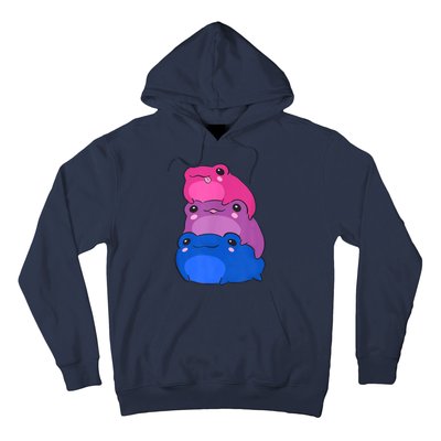 Bisexual Flag Color Frogs Subtle Bi Pride LGBTQ Aesthetic Hoodie