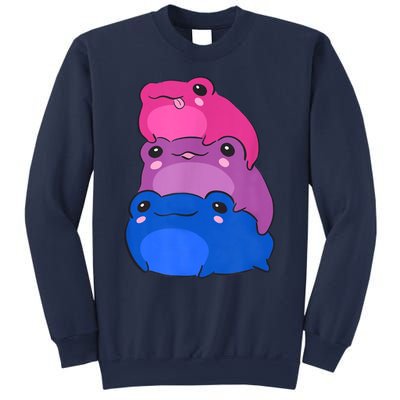 Bisexual Flag Color Frogs Subtle Bi Pride LGBTQ Aesthetic Sweatshirt