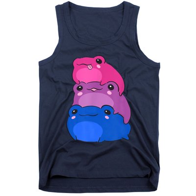 Bisexual Flag Color Frogs Subtle Bi Pride LGBTQ Aesthetic Tank Top