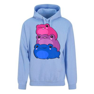 Bisexual Flag Color Frogs Subtle Bi Pride LGBTQ Aesthetic Unisex Surf Hoodie