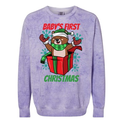 Baby's First Christmas Colorblast Crewneck Sweatshirt