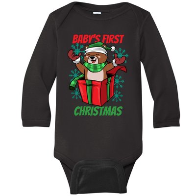 Baby's First Christmas Baby Long Sleeve Bodysuit