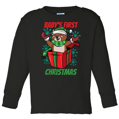 Baby's First Christmas Toddler Long Sleeve Shirt