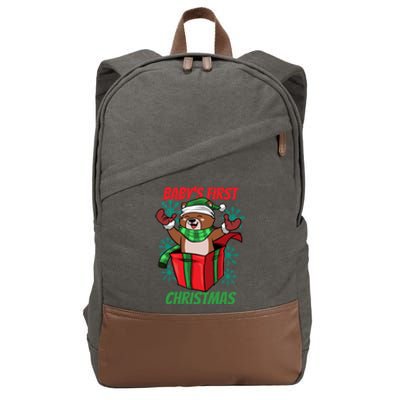 Baby's First Christmas Cotton Canvas Backpack