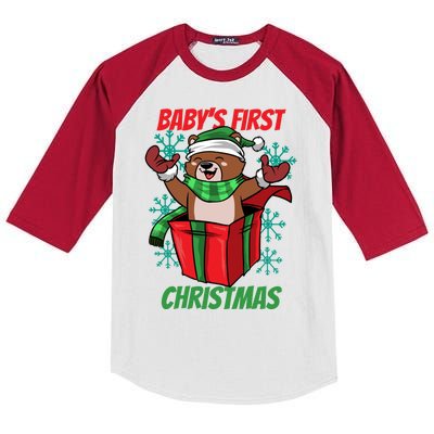 Baby's First Christmas Kids Colorblock Raglan Jersey