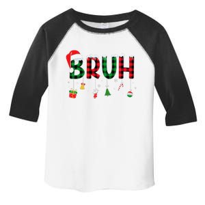 Bruh Funny Christmas Red Plaid Teens Xmas Pajamas Toddler Fine Jersey T-Shirt