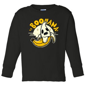 Boonana Funny Cute Banana Ghost Halloween Banana Lover Gifts Toddler Long Sleeve Shirt