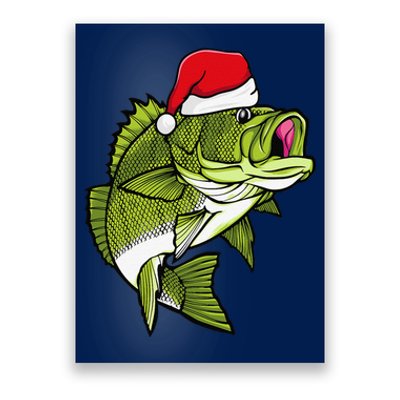 Bass Fishing Christmas Pajama Fish Santa Fisherman Angler Poster