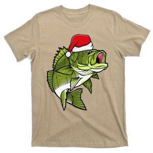 Bass Fishing Christmas Pajama Fish Santa Fisherman Angler T-Shirt