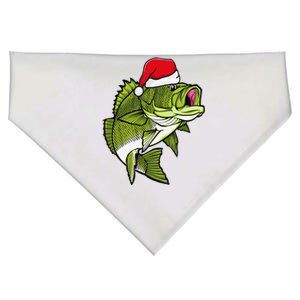 Bass Fishing Christmas Pajama Fish Santa Fisherman Angler USA-Made Doggie Bandana