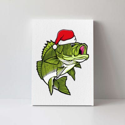 Bass Fishing Christmas Pajama Fish Santa Fisherman Angler Canvas