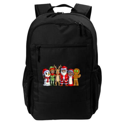 Black Family Christmas Afro African American Santa Xmas Long Sleeve Daily Commute Backpack