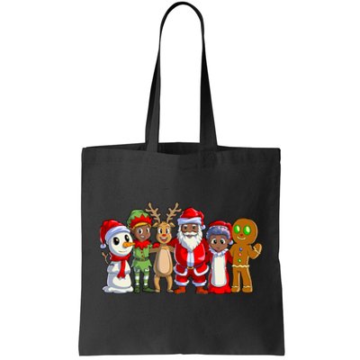 Black Family Christmas Afro African American Santa Xmas Long Sleeve Tote Bag