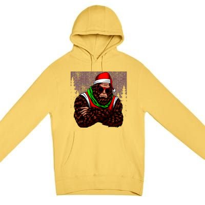 Bigfoot Funny Christmas Hipster Premium Pullover Hoodie