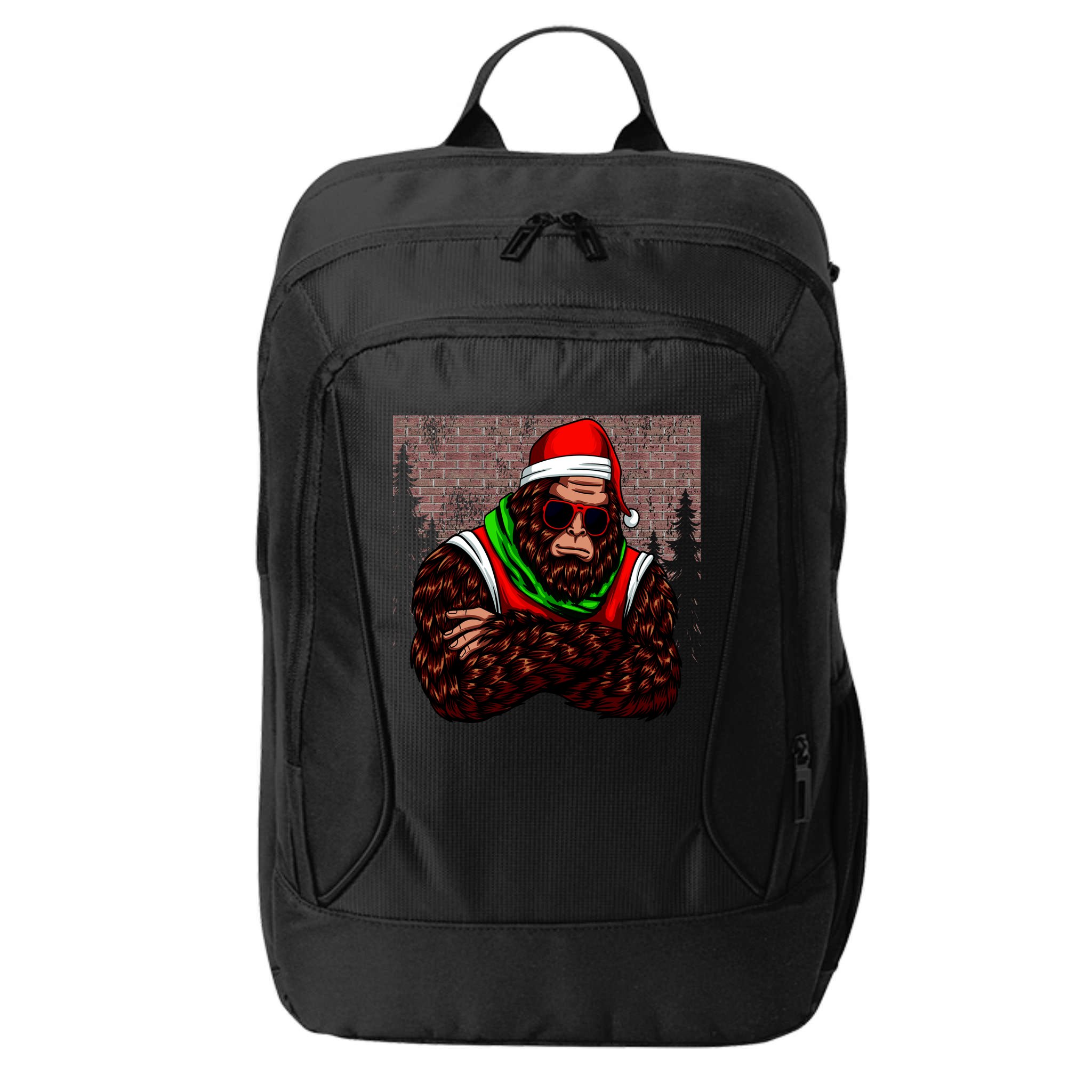 Bigfoot Funny Christmas Hipster City Backpack