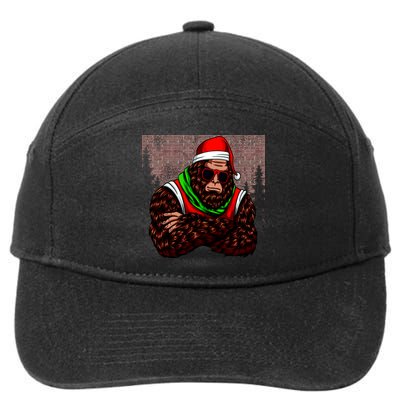 Bigfoot Funny Christmas Hipster 7-Panel Snapback Hat