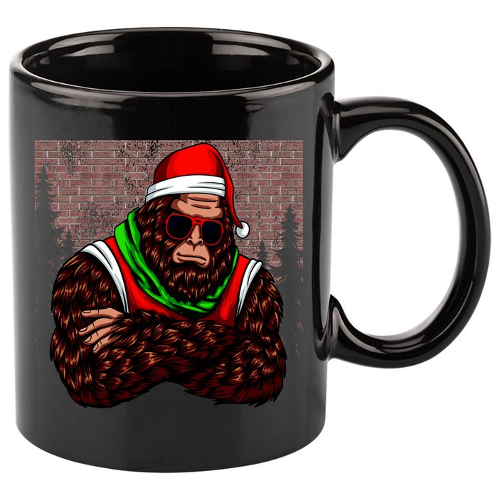 Bigfoot Funny Christmas Hipster 11oz C Handle Ceramic Mug