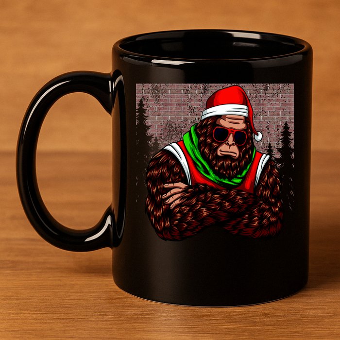 Bigfoot Funny Christmas Hipster 11oz C Handle Ceramic Mug