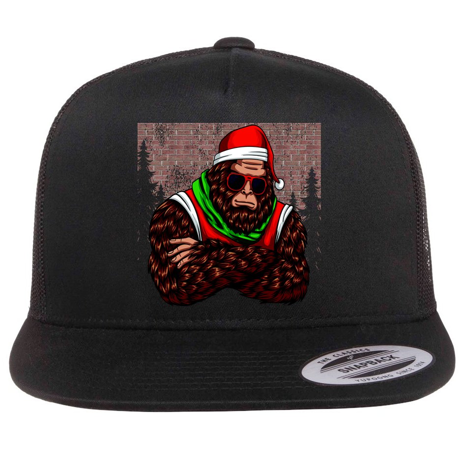 Bigfoot Funny Christmas Hipster Flat Bill Trucker Hat