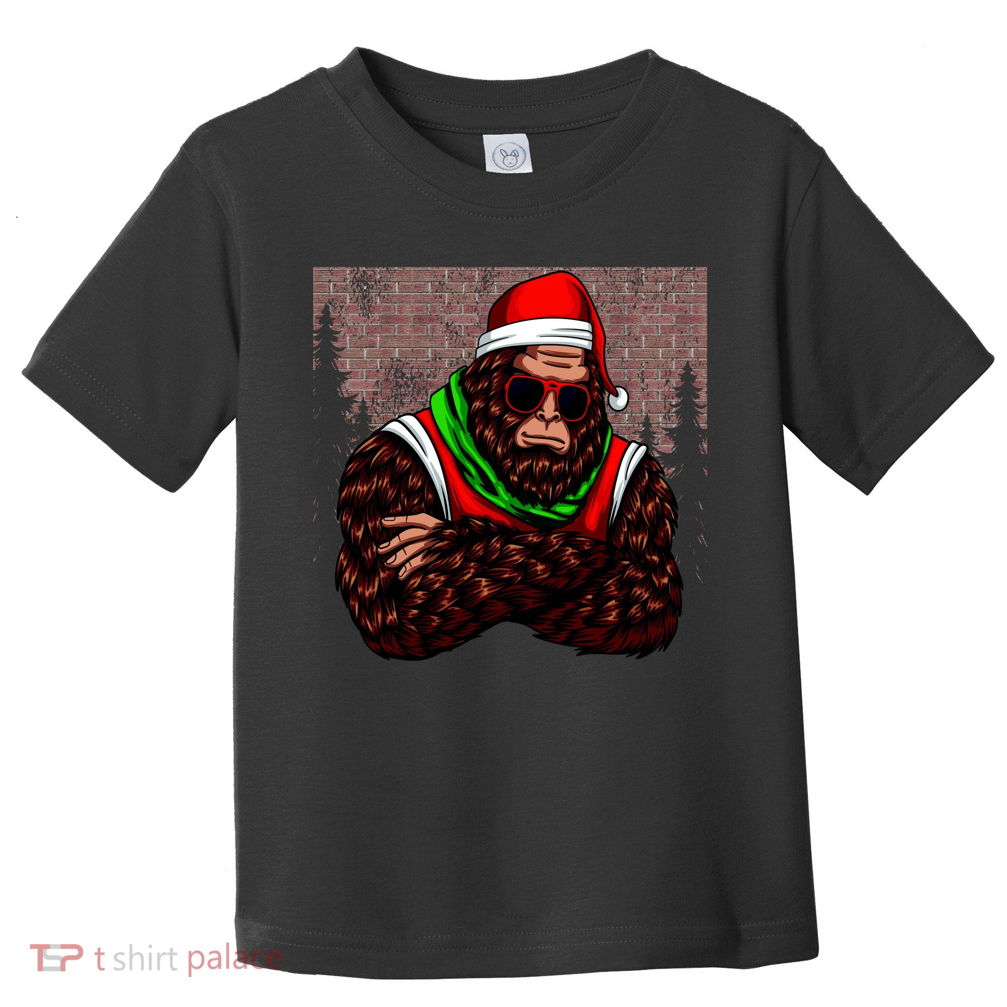 Bigfoot Funny Christmas Hipster Toddler T-Shirt