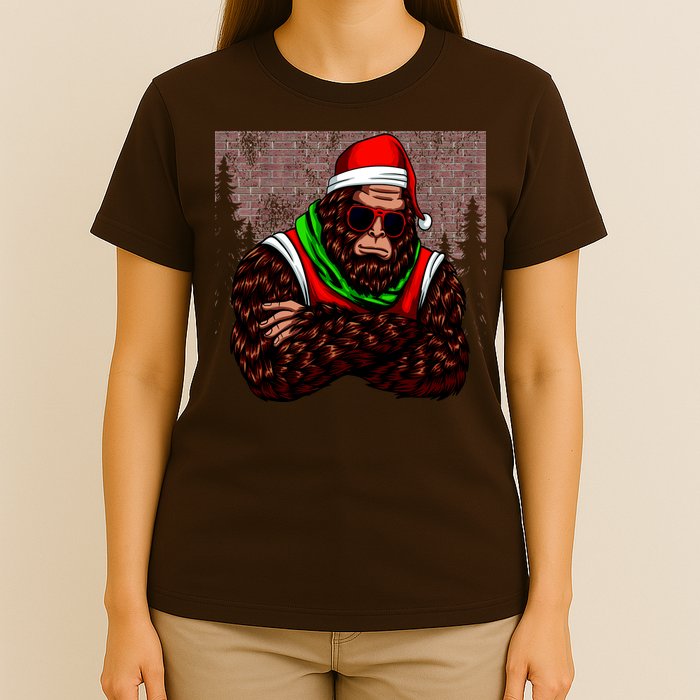 Bigfoot Funny Christmas Hipster T-Shirt