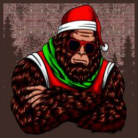 Bigfoot Funny Christmas Hipster T-Shirt