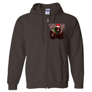 Bigfoot Funny Christmas Hipster Full Zip Hoodie