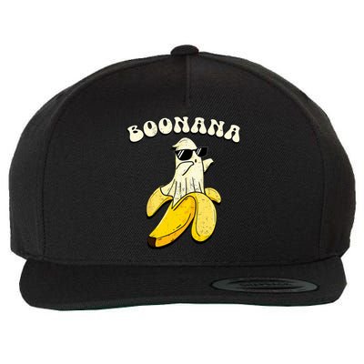 Boonana Funny Cute Banana Ghost Halloween Banana Lover Gifts Wool Snapback Cap