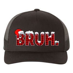 Bruh Funny Christmas Plaid Teens Xmas Pajamas Yupoong Adult 5-Panel Trucker Hat