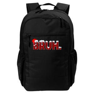 Bruh Funny Christmas Plaid Teens Xmas Pajamas Daily Commute Backpack