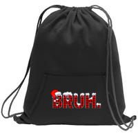 Bruh Funny Christmas Plaid Teens Xmas Pajamas Sweatshirt Cinch Pack Bag