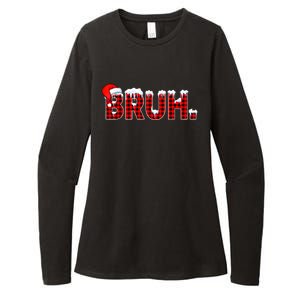 Bruh Funny Christmas Plaid Teens Xmas Pajamas Womens CVC Long Sleeve Shirt