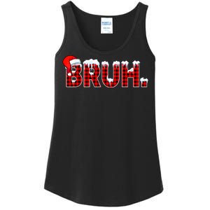 Bruh Funny Christmas Plaid Teens Xmas Pajamas Ladies Essential Tank