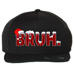 Bruh Funny Christmas Plaid Teens Xmas Pajamas Wool Snapback Cap