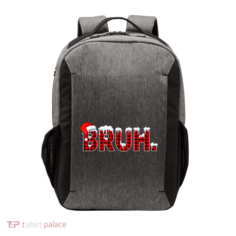 Bruh Funny Christmas Plaid Teens Xmas Pajamas Vector Backpack
