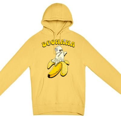 Boonana Funny Cute Banana Ghost Halloween Banana Lover Gifts Premium Pullover Hoodie