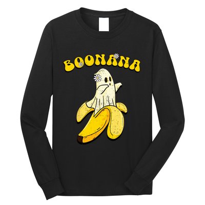 Boonana Funny Cute Banana Ghost Halloween Banana Lover Gifts Long Sleeve Shirt