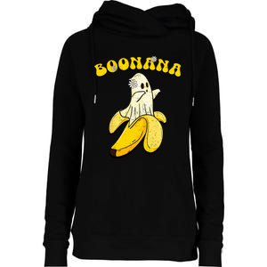 Boonana Funny Cute Banana Ghost Halloween Banana Lover Gifts Womens Funnel Neck Pullover Hood