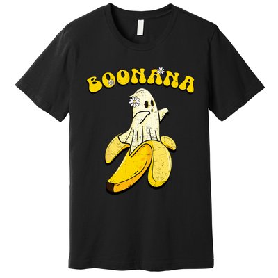 Boonana Funny Cute Banana Ghost Halloween Banana Lover Gifts Premium T-Shirt