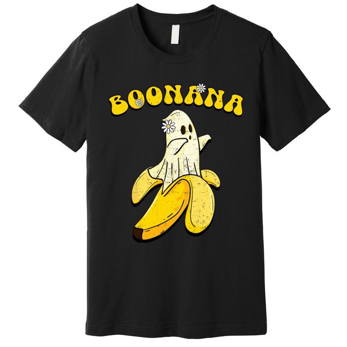 Boonana Funny Cute Banana Ghost Halloween Banana Lover Gifts Premium T-Shirt